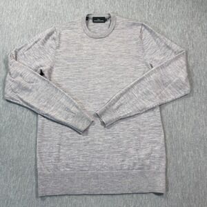 Rodd Gunn Sweater Men Small Gray Crewneck Merino Wool Lightweight Knit Pullover